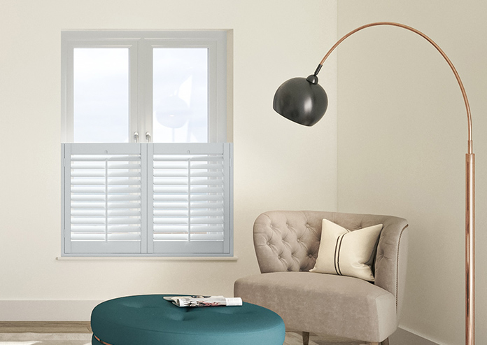 Kensington, Cloud Grey - Cafe Style Plantation Shutter - Image 3